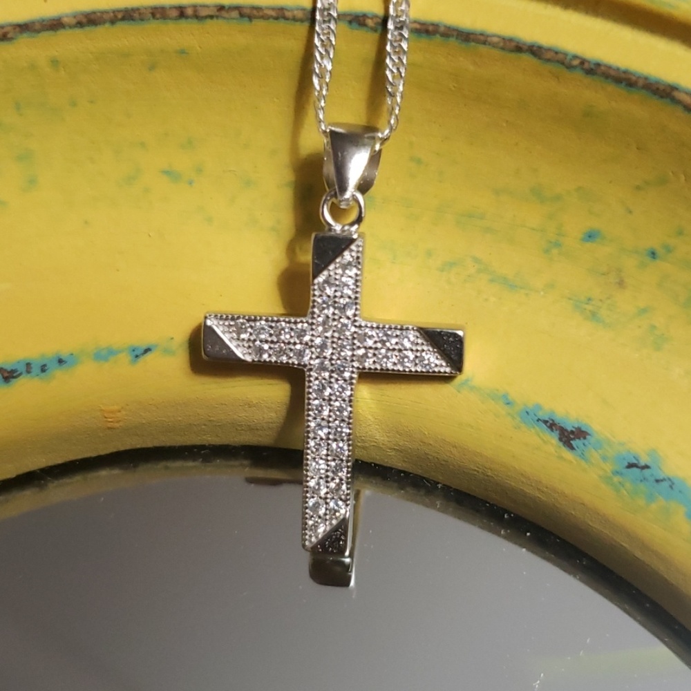 0.20ctw Diamond Cut Sapphire Cross